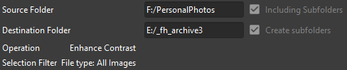 1. Settings of the running operation