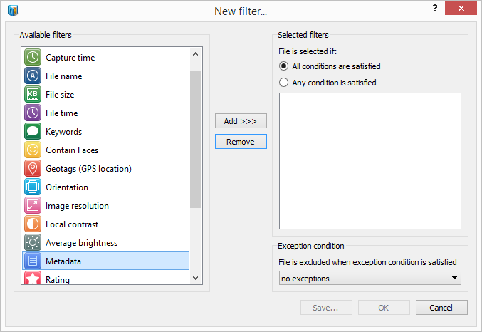 How to search by EXIF data