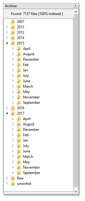 folder structure by year and location